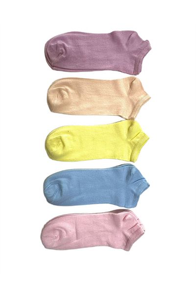 Ozzy Socks 5 чифта детски къси памучни чорапи до глезена от смесени цветове