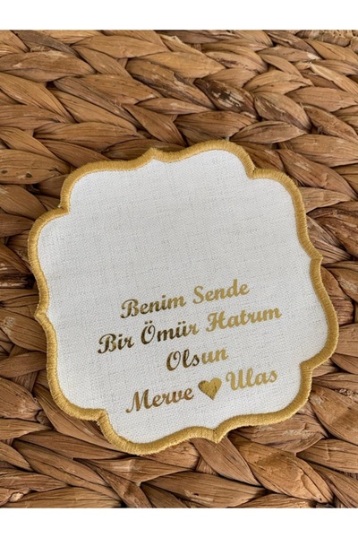 İsabella Accessories Isimli Özel Gold Baskılı Söz Ve Nişanlarınız Için Kumaş ...