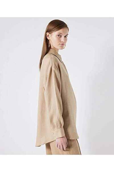 İpekyol Monogram embroidery linen shirt 25196-24