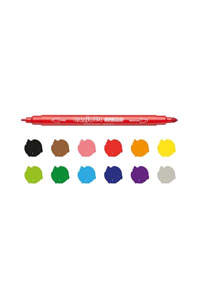 ileri grup Carioca Double Sided Washable Felt Tip Crayons Pack of 12