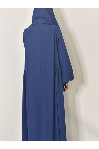 R&S modibone Medine Silk Fabric Light Navy Hijab Loose φόρεμα - Για Hajj και Umrah