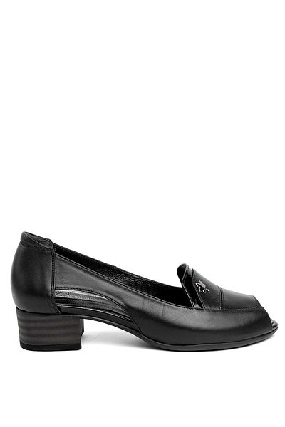 Ayakkabı Fuarı Beety BY01.8402 Women's Leather Classic Heeled Shoes Black