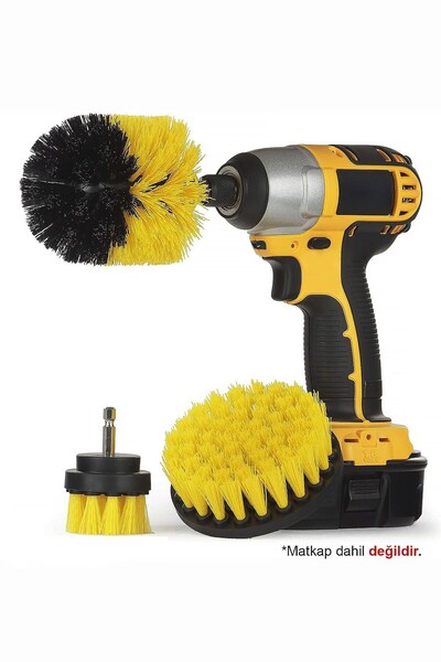 Deco Elit 3 lü Temizlik Fırça Seti Matkap Ucuna Takılan Zorlu Kir Temizleyici...
