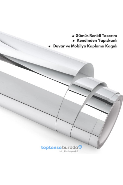 TechnoSmart 60cm×300cm Kendinden Yapışkanlı Folyo Mutfak Dolap Masa Beyaz Eşya Kaplama Duvar Kağıdı