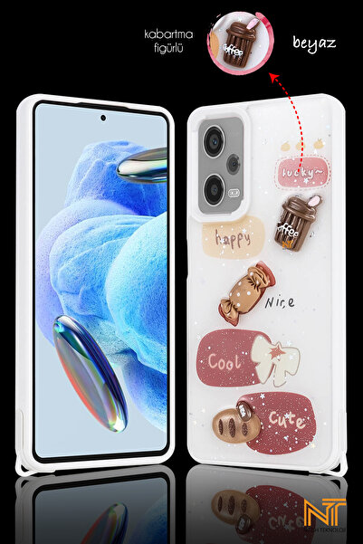 Nezih Case Xiaomi Redmi Note 12 Pro Plus 5G Uyumlu Kabartmalı Figürlü Trend S...