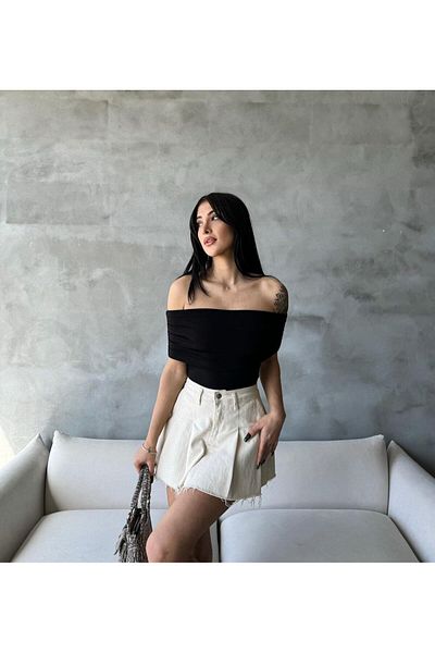 SEVENLINE Γυναικεία μπλούζα Madona με γιακά στο πλάι