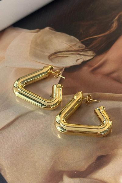 Trendy Butik أقراط نموذج المثلث الصلب