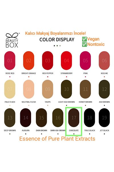 Beauty Box Chocolate Vegan Permanent Makeup Paint PMU Pigment Nontoxic Essence of Pure Plant Extracts 12ml
