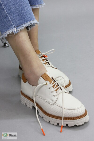 Mammamia Kadın Hakiki Deri Ortopedik Spor Tarz Günlük Oxfort Ayakkabı M25/YA-...