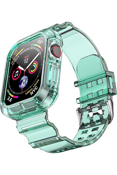 Nezih Case حزام/حزام أخضر لساعة Apple Watch Series 2/3/4/5/6 مقاس 38 ملم مع واقي