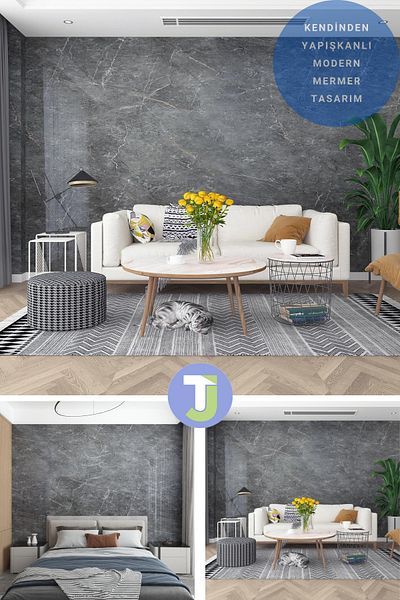 Technojet Self-adhesive Marble Pattern Foil Kitchen Bathroom Countertop Wall Table Covering 60cmX500cm