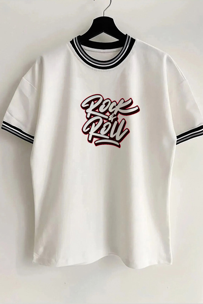 Vordevia Rock & Roll Štampano novi sezonski ovratnik i Sa detaljem rukava Sa ...