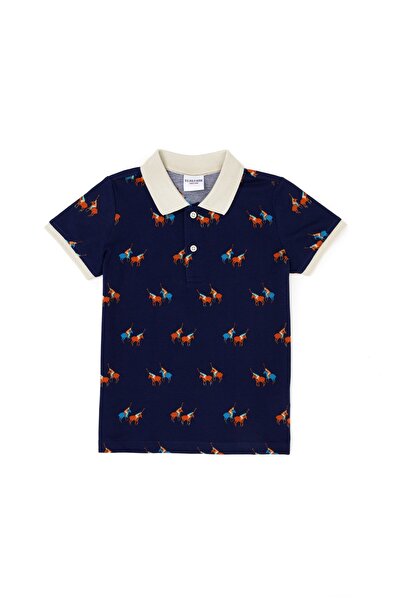 U.S. Polo Assn. Тъмносиня тениска с поло яка за момче ELIFSU BUTIKHOME