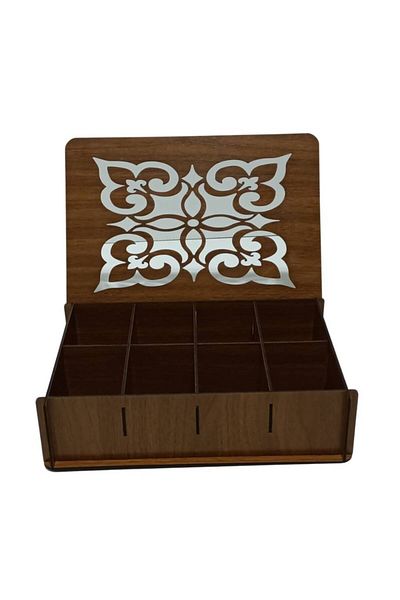 Mars Tea Storage Box - Herbal Tea, Detox Tea, Coffee - Wooden - 28 X 21 X 8 cm