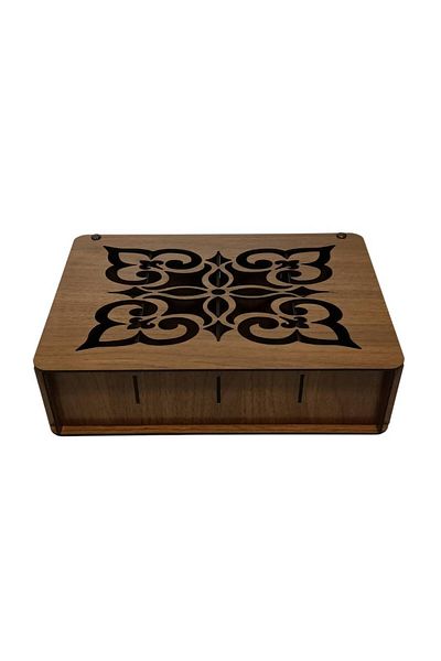 Mars Tea Storage Box - Herbal Tea, Detox Tea, Coffee - Wooden - 28 X 21 X 8 cm