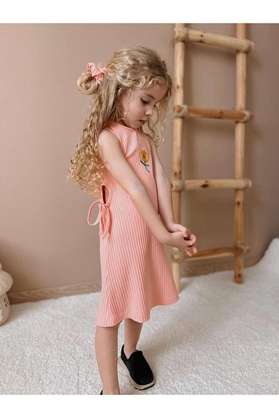 YİGİT BUTİK Rochie de fetiță cu snur Yigit Boutique Rib Fabric