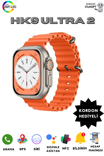 NS Store Hk9 Ultra 2 Akıllı Saat Çift Çekirdek Gen 3 Yapay Zeka Destekli Orijinal Hk Serisi (2 KORDON)