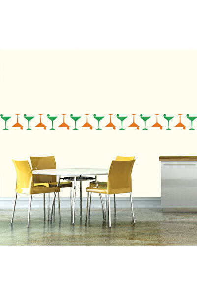 Modatools Martini Kokteyl Yiyecek İçecek Dekoratif Duvar Çıkartma Paketi Ofis...