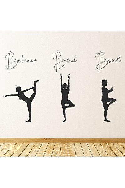 Modatools İnan Nefes Yoga Stüdyosu Dekor Dekoratif Duvar Sticker Çıkartma Spo...