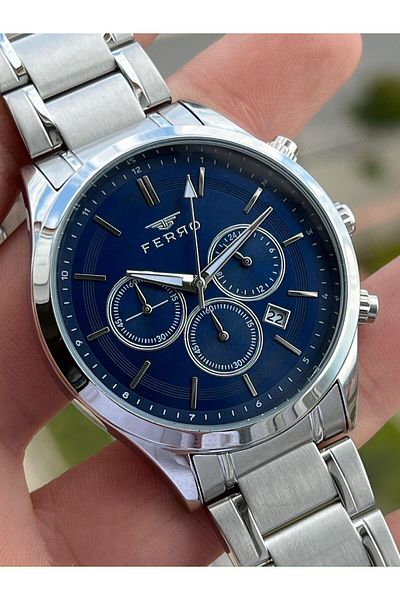 FERRO Steel Cord Inner Functions Active Chronograph 30 Mt Waterproof Men's Wristwatch EFM31371-A3