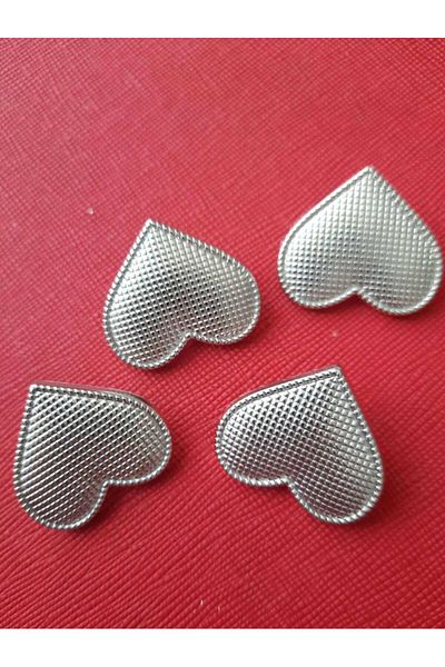 İMREN AKSESUAR 6 Pieces Free Nickel Plated Heart Metal Knob - 2.5 cm