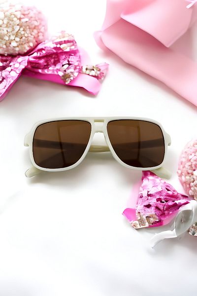 MACERATİ Uv400 1-10 Years Unisex Cream Kids Sunglasses