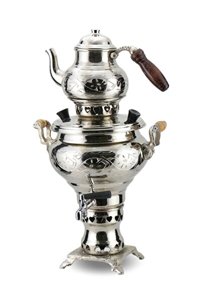 Sonay Bakırcılık Keski Işlemeli Kömürlü Bakır Semaver 1,3 Lt