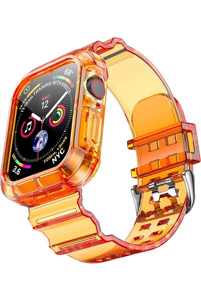 Nezih Case Apple Watch Seri 3/4/5/6/7/8/9/se 38/40/41mm Uyumlu Transparan Şık...
