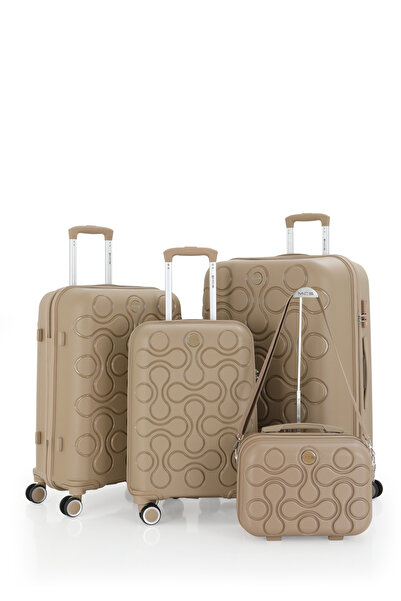 MÇS %100 Polipropilen 4'lü Valiz Seti Büyük + Orta + Kabin Boy + Makyaj Çanta...