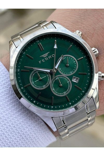 FERRO Steel Cord Inner Functions Active Cronograph 30 Mt Waterproof Men's Wristwatch EFM31371-A6