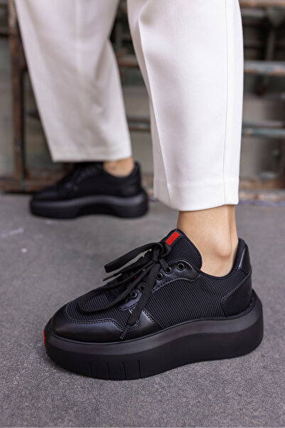 ANGELİNA JONES BUMMER TENIS DE DAMA PIELE NEGRA 5 CM LUNGIME TOC