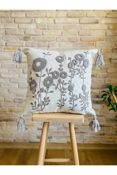 SWITA Husă de pernă decorativă cu design de margaretă, brodata cu perforare, unică (panch)