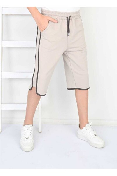 Elvinsa Μπεζ Χρώμα Με τσέπες Αθλητικό Παιδικό Σορτς για Αγόρια με Ρυθμιζόμενη...