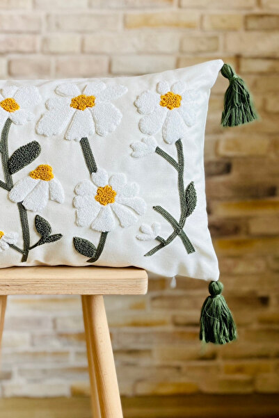 SWITA Punch Embroidered Single Decorative Special Design Throw Pillow Cover (panch)