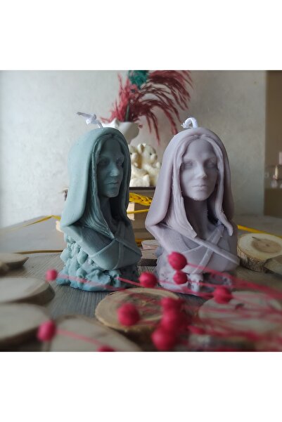 HogART Design Gizemli Kadin Beton Mum & Kokulutaş Silikon Kalıp