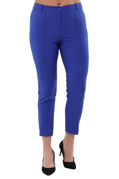 Hanezza Women's Plus Size Sax Ankle Length High Waist 42-56 Lycra Stitched Trousers