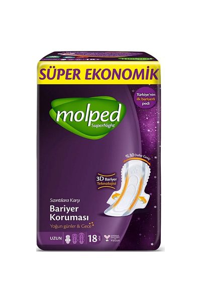 Molped Super Night Super Economical Long 18 Pack Hygienic Pads