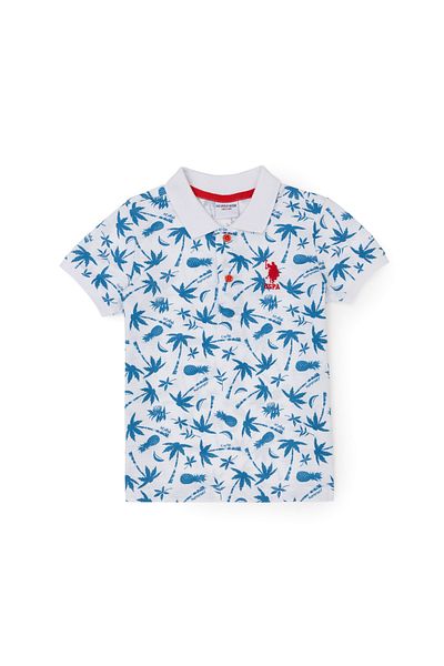 U.S. Polo Assn. Tricou cu gât polo ALBASTRU ELIFFU BUTIKHOME pentru băiat