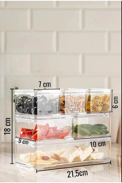 Hayveys 6-Piece Breakfast Set Transparent Breakfast Set Organizer with Lid