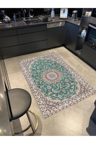 Rugs Modern Halı Green Gray Floral Traditional Patterned Creative Woven Base ...