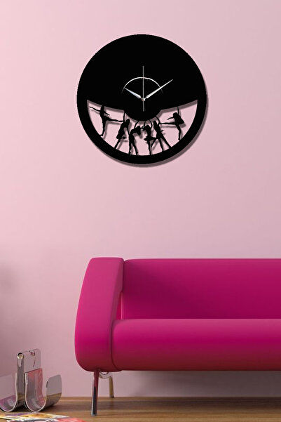 Ensa Design ساعة حائط خشبية مع شخصيات راقصة، ساعة حائط مدرسة الرقص، ساعة حائط...