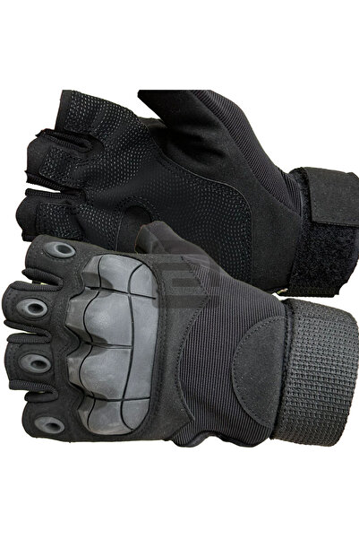 Bushlove Tactical Operatör Half Finger Yarım Taktik Eldiven Black Siyah