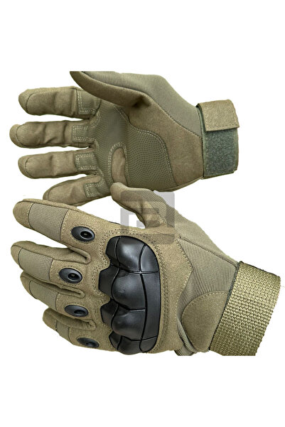 Bushlove Tactical Operatör Full Finger Uzun Taktik Eldiven Haki Yeşil