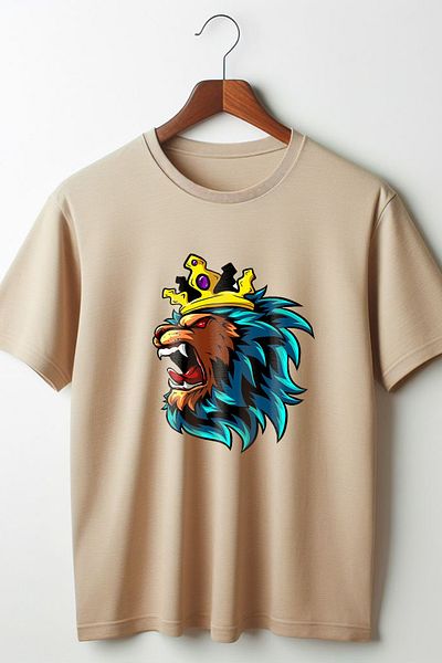 Vordevia Μπλουζάκι Unisex με στάμπα Lion Oversize Crew Neck