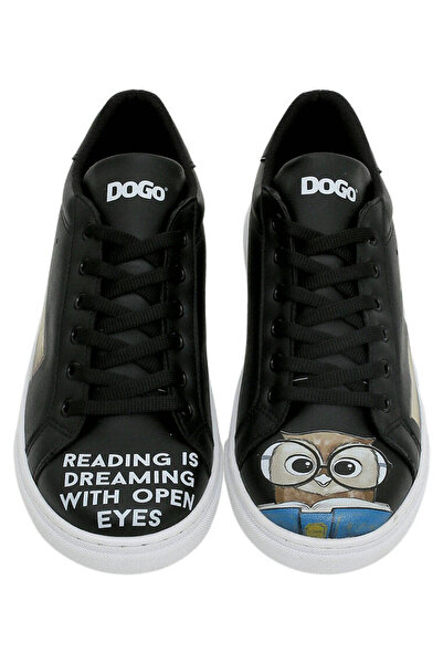Dogo Kadın Vegan Deri Siyah Sneakers - The Wise Owl Tasarım
