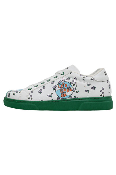 Dogo Kadın Vegan Deri Beyaz Günlük Sneakers - Life Goes On Tasarım
