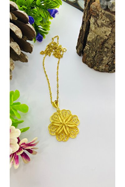 Midyat Artuklu Gümüşçülük Telkari Altın Kaplama Gümüş Kolye