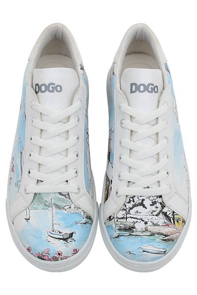 Dogo Pantofi albi din piele vegană de damă - Design Lago Di Como