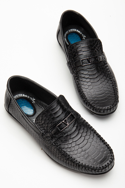 By Oxford PIELE VERITĂȚĂ GEL NEGRU PANTOF DE ZILNIC COMFORT