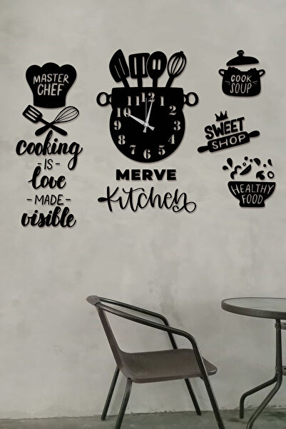 Ensa Design Kitchen Mutfak Saati - İsme Özel Mutfak Saati - Mutfak Konsepti A...